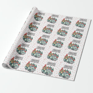  rode vrachtwagen met kerstboom cadeaupapier