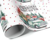 rode vrachtwagen met kerstboom cadeaupapier (Rol Hoek)