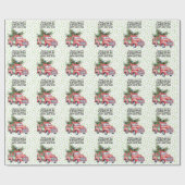 rode vrachtwagen met kerstboom cadeaupapier (Vlak)