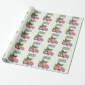 rode vrachtwagen met kerstboom cadeaupapier (Uitgerold)