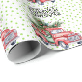 rode vrachtwagen met kerstboom cadeaupapier (Rol Hoek)