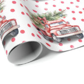  rode vrachtwagen met kerstboom cadeaupapier (Rol Hoek)