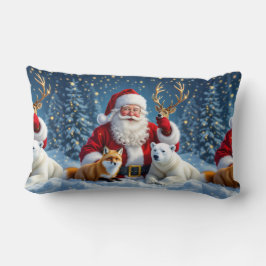 Rode vrachtwagen met kerstboom Kerstmis Worp Kusse Kussen