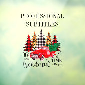 Rode vrachtwagen met kerstboom raamsticker (Vel 3)