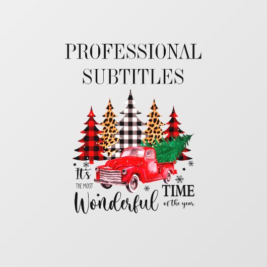 Rode  vrachtwagen met kerstboom raamsticker (Vel)