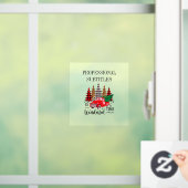 Rode vrachtwagen met kerstboom raamsticker (Huis)