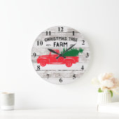 Rode  vrachtwagen met kerstboomklok grote klok (Huis)