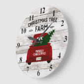 Rode  vrachtwagen met kerstboomklok II Grote Klok (Hoek)