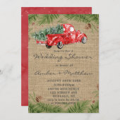  Rode Vrachtwagen met kerstbruiloft nodigt u uit (Voorkant / Achterkant)