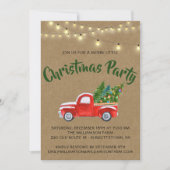 Rode  Vrachtwagen met kerstfeestdag Kaart (Voorkant)