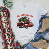 Rode vrachtwagen met kerstkatten T-shirt