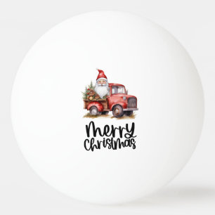 Rode vrachtwagen met kerstman en kerstboom pingpongbal