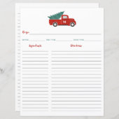 Rode Vrachtwagen met kerstrecept Multomap Invoegen (Voorkant / Achterkant)