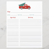 Rode Vrachtwagen met kerstrecept Multomap Invoegen (Voorkant)