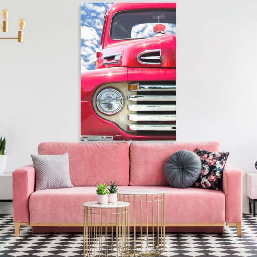 rode vrachtwagen met wazige dop canvas afdruk (Insitu (Woonkamer))