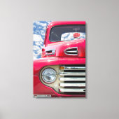 rode vrachtwagen met wazige dop canvas afdruk (Voorkant)