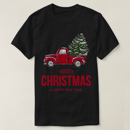 rode vrachtwagen met Xmas Tree Pullover (Design voorkant)