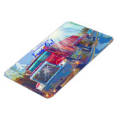 Rode Vrachtwagen op de Magneet van de Wegkunst (Linkerzijde)