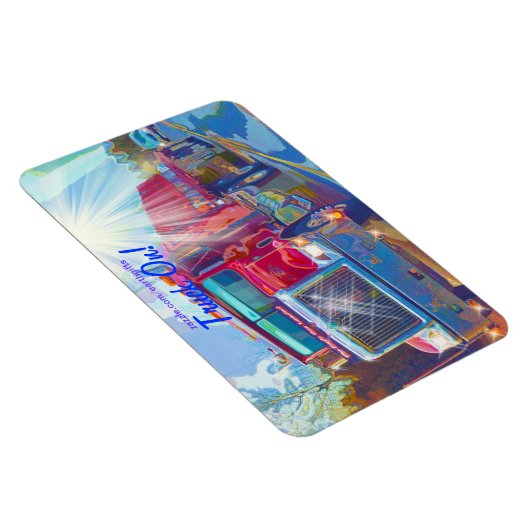 Rode Vrachtwagen op de Magneet van de Wegkunst (Rechterzijde)