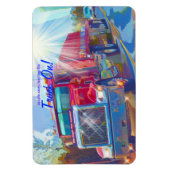 Rode Vrachtwagen op de Magneet van de Wegkunst (Verticaal)