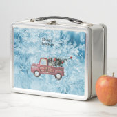 rode  vrachtwagen op een blauwe sneeuwvlok (In situ)