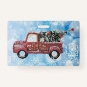 rode  vrachtwagen op een blauwe sneeuwvlok badge (Achterkant)