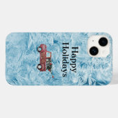 rode  vrachtwagen op een blauwe sneeuwvlok Case-Mate iPhone case (Achterkant (horizontaal))