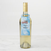 rode vrachtwagen op een blauwe sneeuwvlok flessenhanger (Op fles)