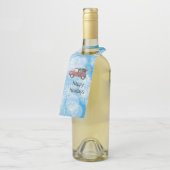 rode vrachtwagen op een blauwe sneeuwvlok flessenhanger (Schuin)