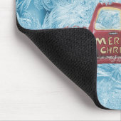 rode vrachtwagen op een blauwe sneeuwvlok muismat (Hoek)