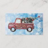 rode  vrachtwagen op een blauwe sneeuwvlok visitekaartje (Achterkant)