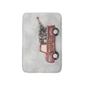 rode vrachtwagen op een grijze achtergrond badmat (Voorkant Verticaal)