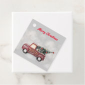 rode  vrachtwagen op een grijze achtergrond bedankjes labels (In situ)