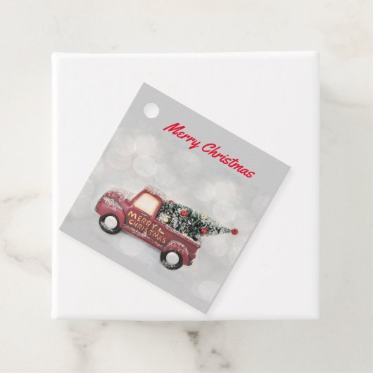 rode  vrachtwagen op een grijze achtergrond bedankjes labels (In situ)