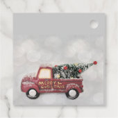 rode  vrachtwagen op een grijze achtergrond bedankjes labels (Achterkant)