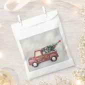 rode  vrachtwagen op een grijze achtergrond bedankzakje (Geknipt)