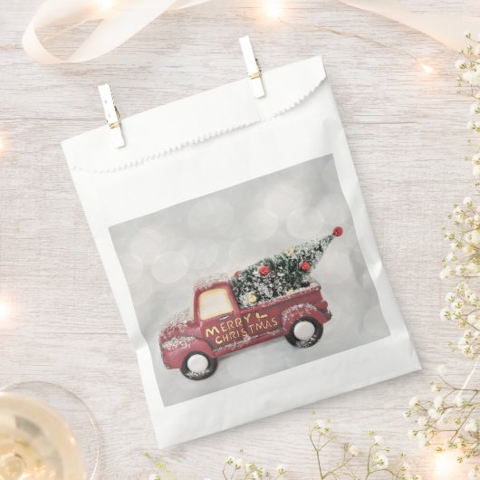 rode  vrachtwagen op een grijze achtergrond bedankzakje (Geknipt)