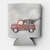 rode  vrachtwagen op een grijze achtergrond blikjeskoeler (Voorkant)