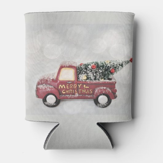 rode  vrachtwagen op een grijze achtergrond blikjeskoeler (Voorkant)