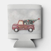 rode  vrachtwagen op een grijze achtergrond blikjeskoeler (Achterkant)