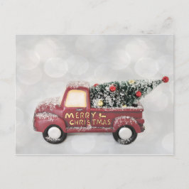 rode  vrachtwagen op een grijze achtergrond briefkaart