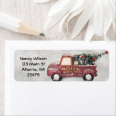 rode  vrachtwagen op een grijze achtergrond etiket (Insitu)