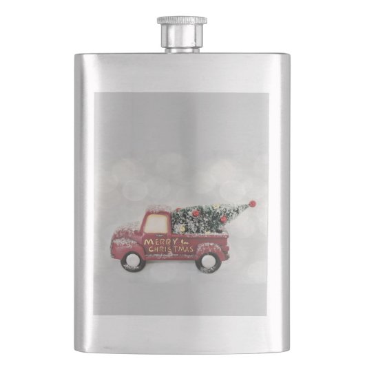 rode  vrachtwagen op een grijze achtergrond flacon (Voorkant)