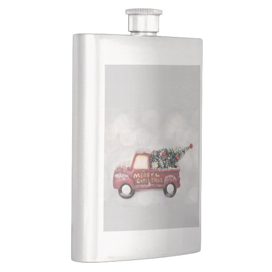 rode  vrachtwagen op een grijze achtergrond flacon (Rechts)