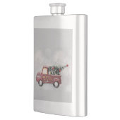 rode  vrachtwagen op een grijze achtergrond flacon (Links)