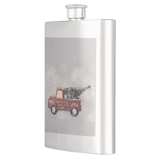 rode  vrachtwagen op een grijze achtergrond flacon (Links)