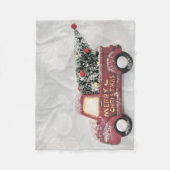 rode vrachtwagen op een grijze achtergrond fleece deken (Voorkant)