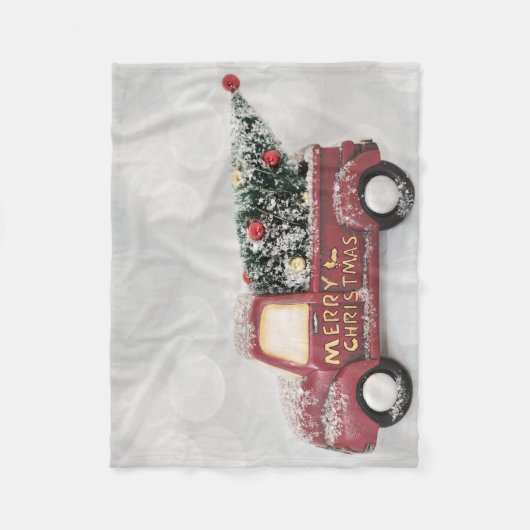 rode  vrachtwagen op een grijze achtergrond fleece deken (Voorkant)