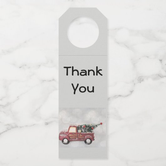 rode vrachtwagen op een grijze achtergrond flessenhanger (Voorkant)