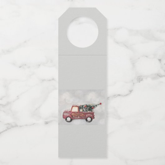 rode  vrachtwagen op een grijze achtergrond flessenhanger (Achterkant)